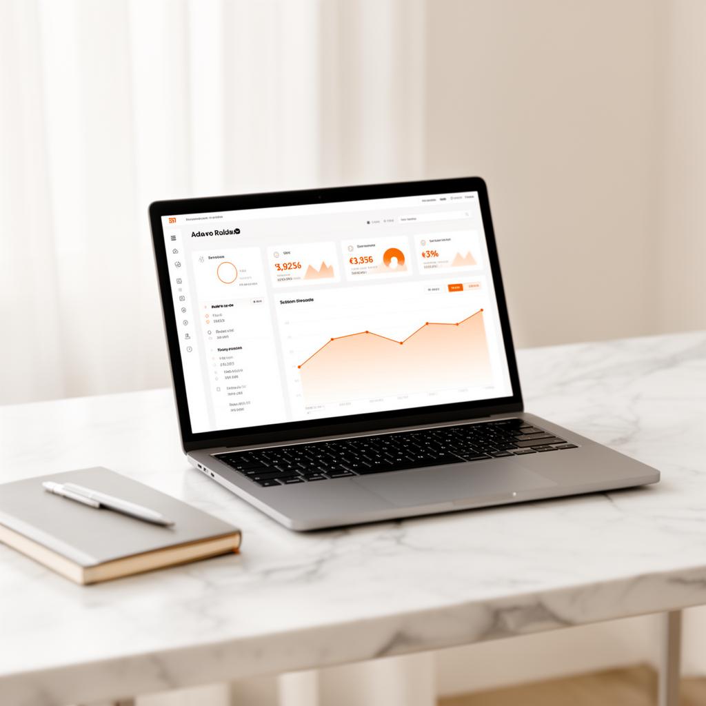 Dashboard financeiro corporativo minimalista